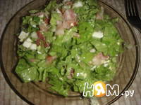 Приготовление зеленого салата с беконом: шаг 9