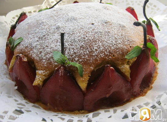 Рецепт Миндальный пирог с грушами