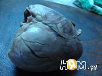 Приготовление салата из сердца с гранатом: шаг 1