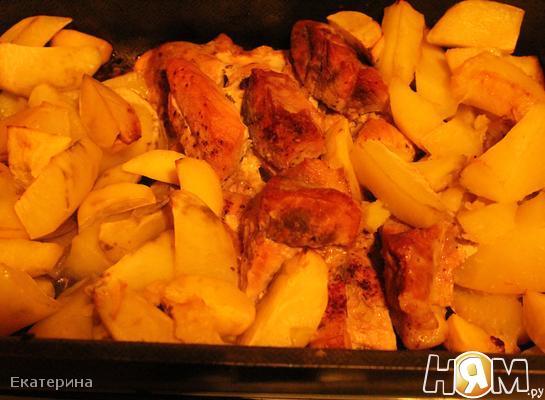 Рецепт Свинина,запеченная с картошкой