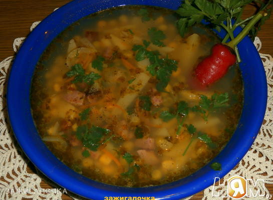 Кукурузно-гороховый суп