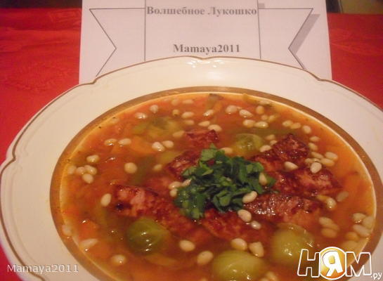 Томатный суп с брюссельской капустой и беконом