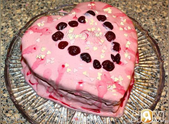 Торт "Розовое сердечко"