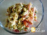 Приготовление мясного салата с макаронами: шаг 5