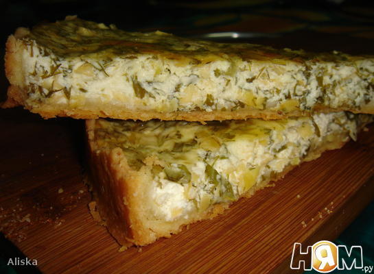 Рецепт Творожно-сырный пирог с зеленью