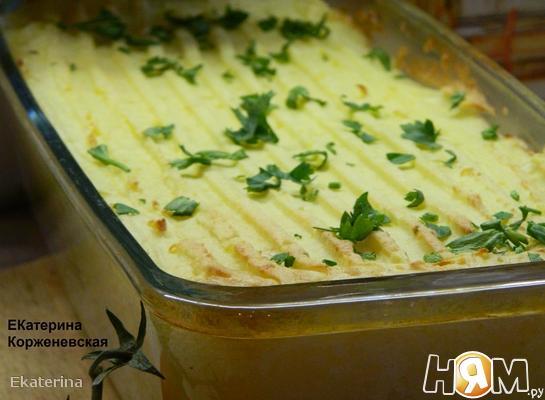 Рецепт Картофельная запеканка с треской и креветками