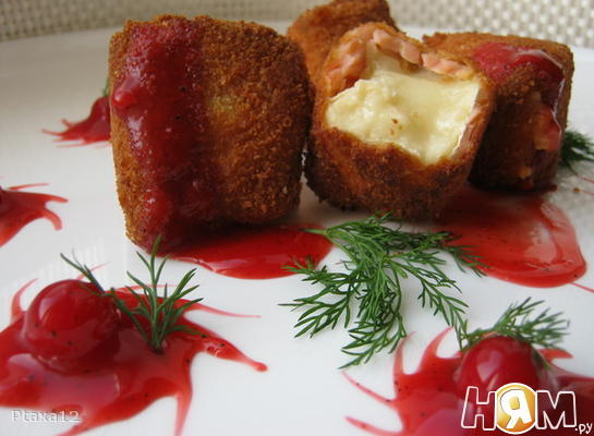 Рецепт Сыр с лососем и вишневым соусом ( "Манхеттен")
