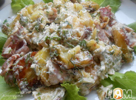 Рецепт Теплый салат с запеченным картофелем