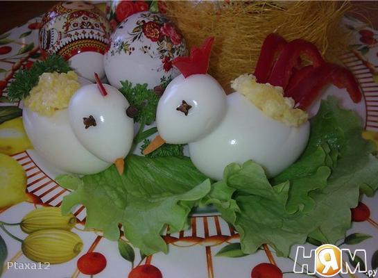Рецепт Пасхальные яйца (петушок и курочка)