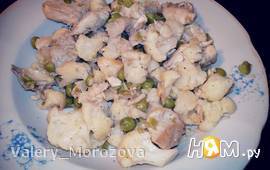 Белковое ассорти (тушеные овощи с куриным филе)