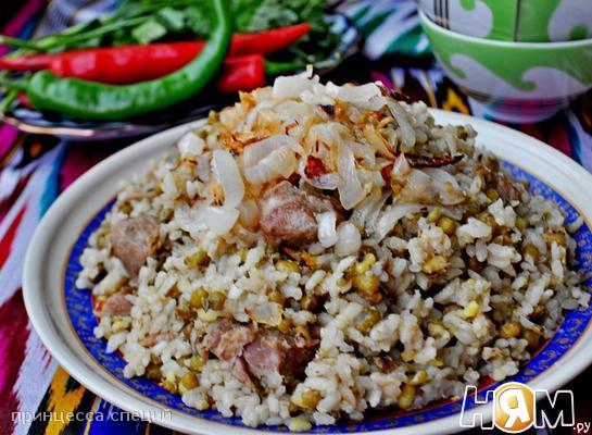 Рецепт Ароматная каша с машем,рисом и мясом