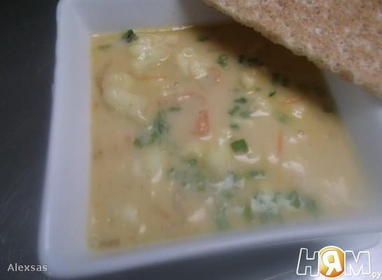 Рецепт Сырный суп из цветной капусты