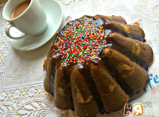 Рецепт Творожно-бананово-шоколадный пирог