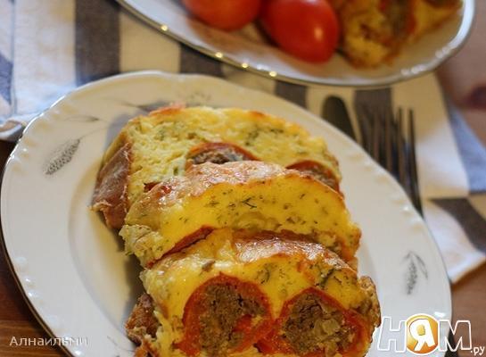 Рецепт Запеканка с фаршированными помидорами
